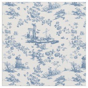 Tecido Vintage English Floral Toile de Jouy-Blue