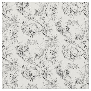 Tecido Vintage French Floral Fantasy Toile-Black