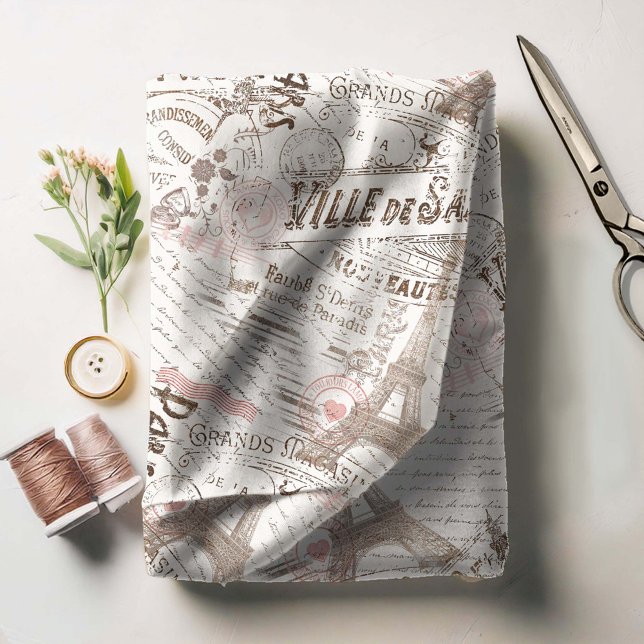 Tecido Vintage French Romance Collage Pink ID226 (Criador carregado)