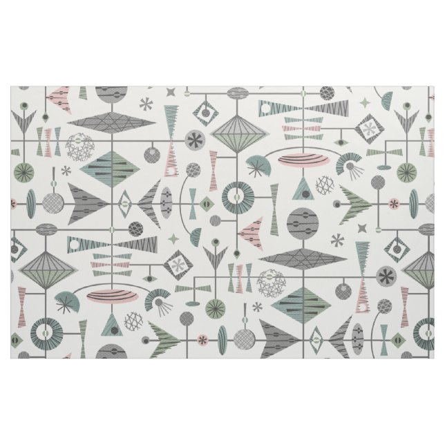 Tecido Vintage Geométrico Mobiles - White LG ©studioxtine (Fat Quarter)