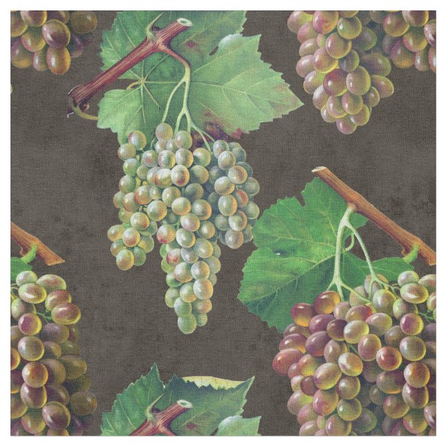 Tecido Vintage Green Graphics e Vines on Brown (Detalhe)