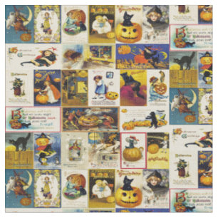 Tecido Vintage Halloween Ephemera