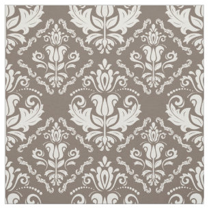 Tecido Vintage Ivory Taupe Damask Na moda Patterno