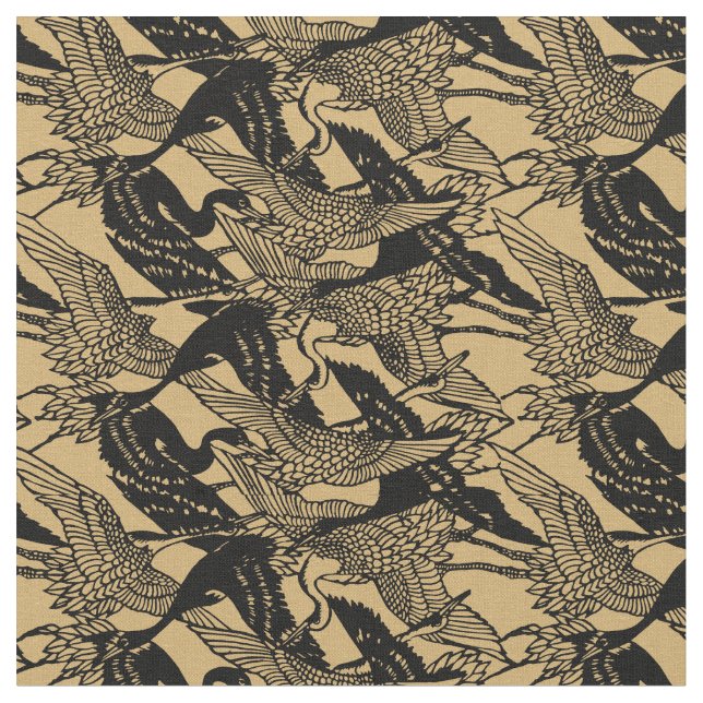 Tecido Vintage Japonês Crane Pattern (Detalhe)