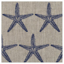 Vintage Marinho Azul Starfish Monograma Linen Cost