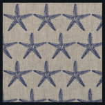 Tecido Vintage Marinho Azul Starfish Monograma Linen Cost<br><div class="desc">Este design azul-marinho de peixe-starfish vintage é colocado sobre um fundo natural de linho colorido e tem um monograma opcional no centro, fazer perfeito para um tecido litoral personalizado, casa de praia. (Sinta-se livre para apagar o monograma se quiser.) Sofisticado mas simples e casual. . . . . deitado e...</div>
