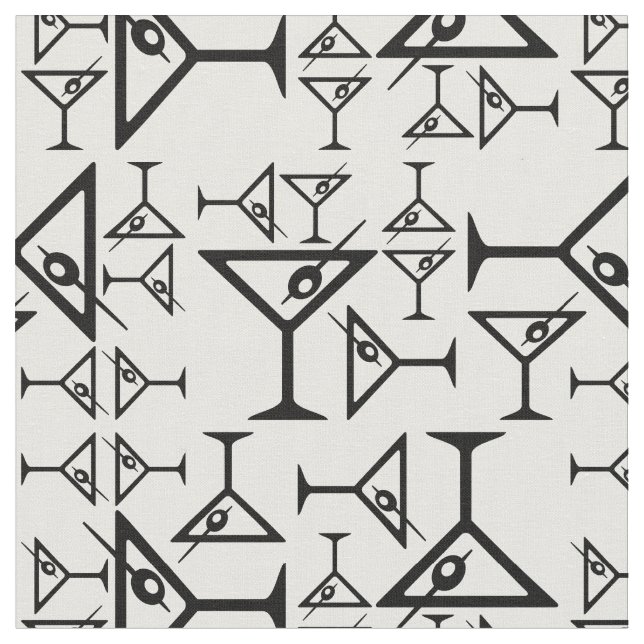 Tecido Vintage Martini Óculos Preto e Branco Martini (Detalhe)
