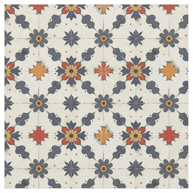 Tecido Vintage Mediterranean Seamless Design (Detalhe)