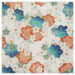 Tecido Vintage - padrão de flores japonês