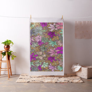 Tecido Vintage Padrão floral colorido impresso