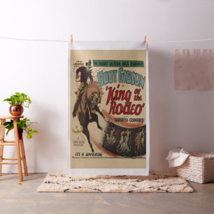 Tecido Vintage Poster King Do Rodeo-Lg Impressão