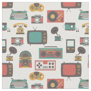 Tecido vintage retro nostalgia jukebox fonógrafo
