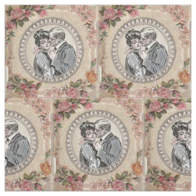 Tecido Vintage Romance Casal: Antigos Rosas Apaixonados G (Modelo)
