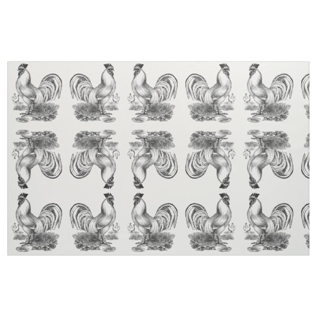 Tecido Vintage rooster - ilustração têxtil (Fat Quarter)