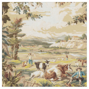 Tecido Vintage Victorian Era Pastoral Fazenda Padrão