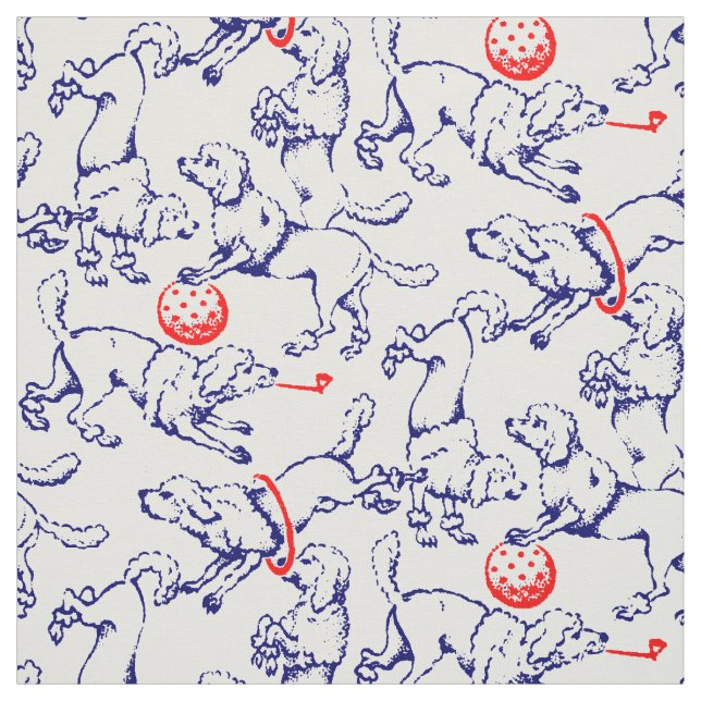 Tecido Vintage Victorian Era Playful Poodles Patternos (Modelo)