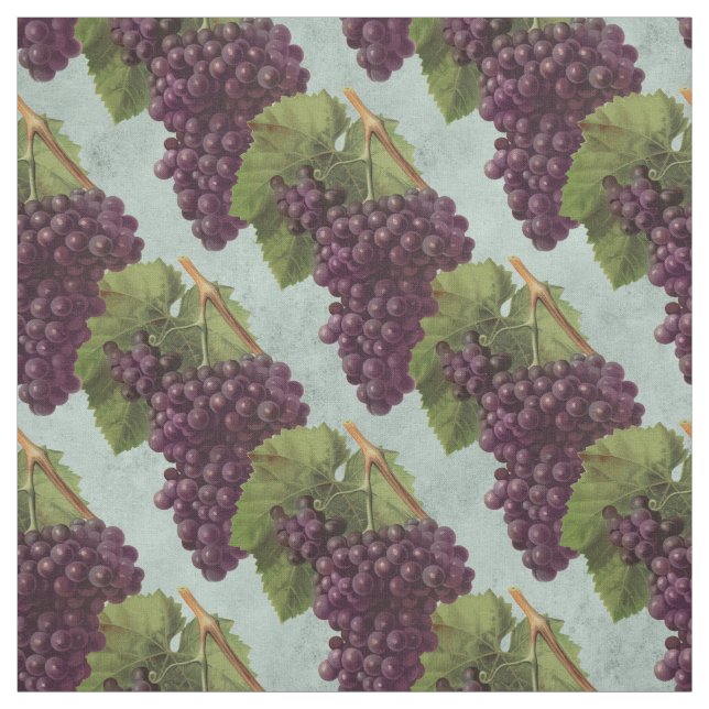 Tecido Vintage - Vinhas e Uvas Roxas Escuras (Modelo)