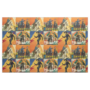 Tecido Vintage Western Cowboys - Poster de Filme - Bloque