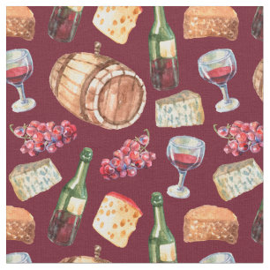 Tecido Vintage Wine Italiano Tuscan Cheese