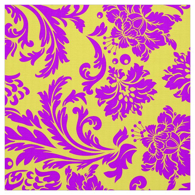 Tecido Violeta Azul E Damasco Amarelo (Modelo)