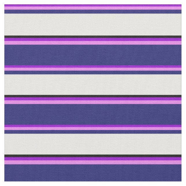 Tecido Violeta Escura, Violeta, Azul Meia-Noite, Branco e (Detalhe)