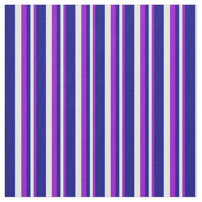 Tecido Violeta Escuro, Creme de Casa e Linhas Azuis (Detalhe)