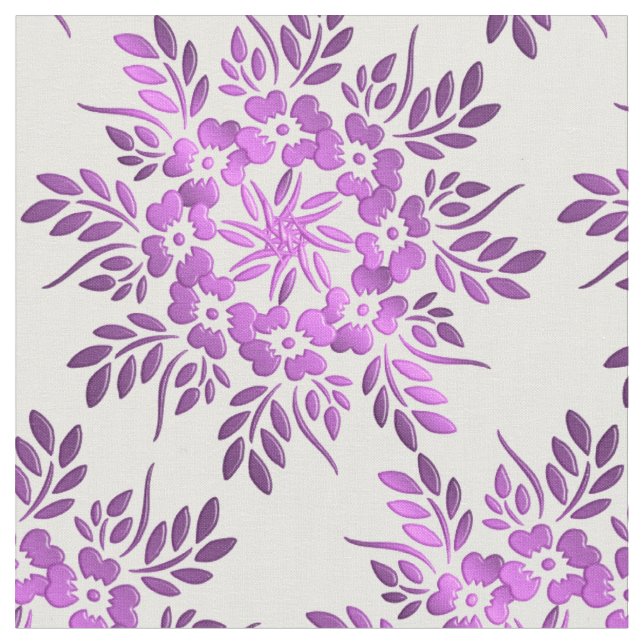 Tecido Violeta gradiente floral de Mandala (Detalhe)