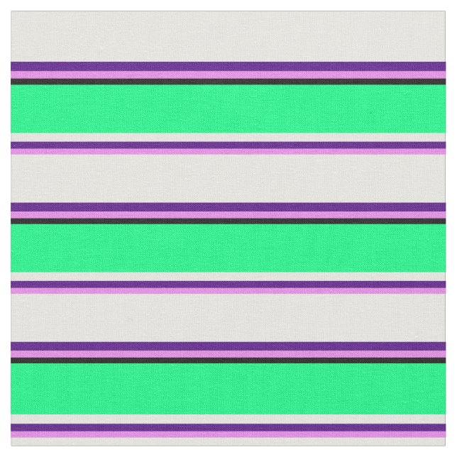 Tecido Violeta, índio, branco, verde e faixas pretas (Detalhe)