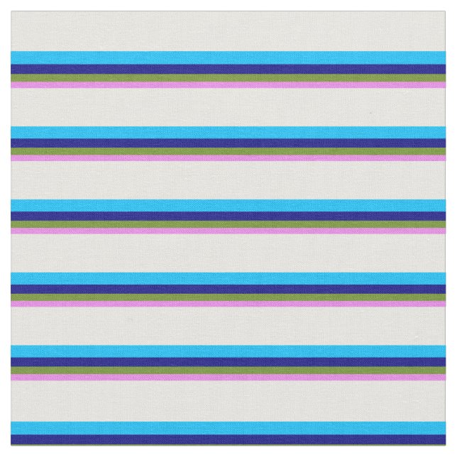 Tecido Violeta, Verde, Azul, Céu Profundo, Azul e Branco (Detalhe)