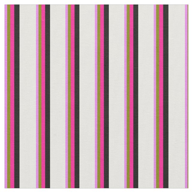 Tecido Violeta, Verde, Rosa Profundo, Linhas Pretas e Bra (Detalhe)