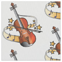 Violino e arco com notas e estrelas