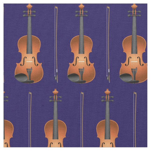 Tecido Violinos Musical Room Decor Blue (Detalhe)