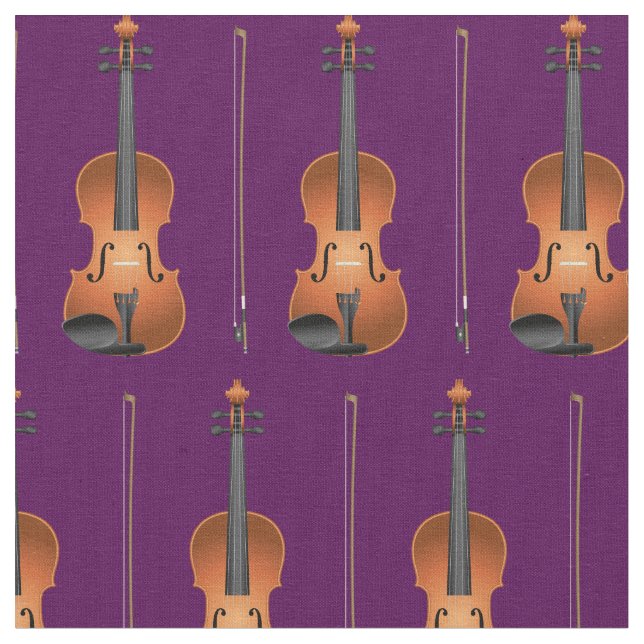 Tecido Violinos Musical Room Decor Purple (Detalhe)
