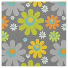 Tecido Visitas Boho Retro Multicolores em Cinzas