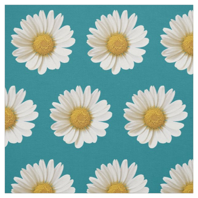 Tecido Visitas Brancas em Turquesa Escura Floral (Modelo)