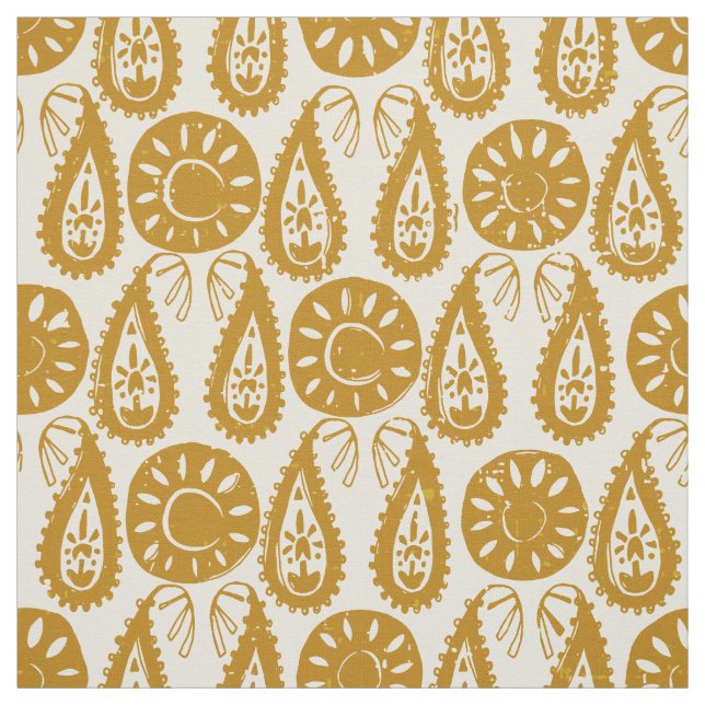 Tecido vitória de ouro de blocos de paisley (Modelo)