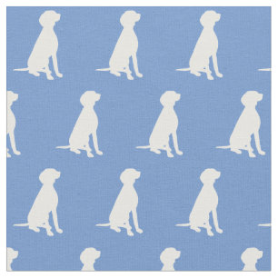 Tecido Vizsla Dog Silhouette Azul Claro