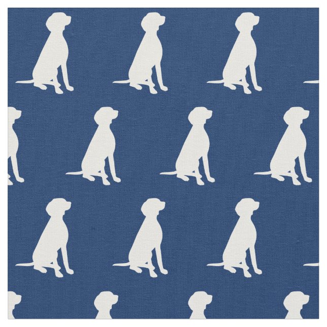 Tecido Vizsla Dog Silhouette Marinho Azul (Detalhe)