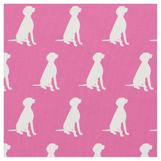 Tecido Vizsla Dog Silhouette Pet Pink (Detalhe)