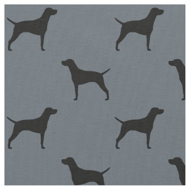 Tecido Vizsla Dog Silhouettes Padrão (Detalhe)