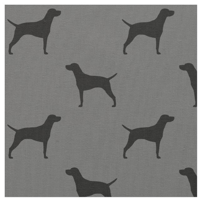 Tecido Vizsla Dog Silhouettes Pattern Cinza e Preto (Detalhe)