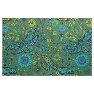 Tecido Voa, voa libélula em esmeralda verde