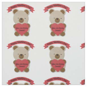 Tecido Você é Beary Sweet Dia de os namorados Bear