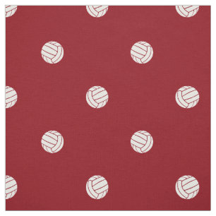 Tecido volleyballs de bolinhas em fundo vermelho ou QUALQ