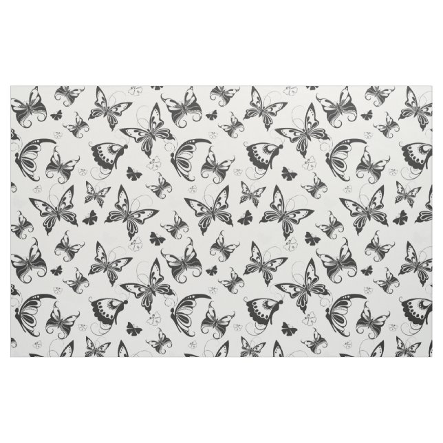 Tecido Voo da borboleta Preto e Branco (Jarda)