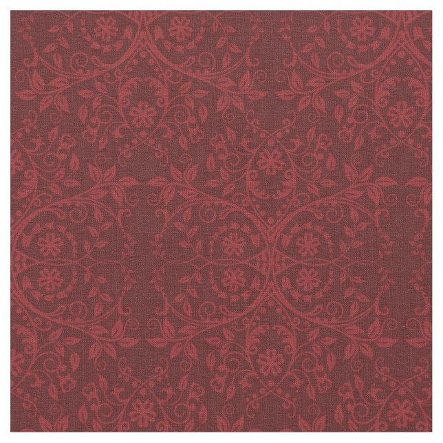 Tecido Wallpaper Red Floral Detalhado (Detalhe)