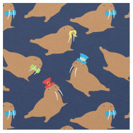 Tecido Walrus Cartoon