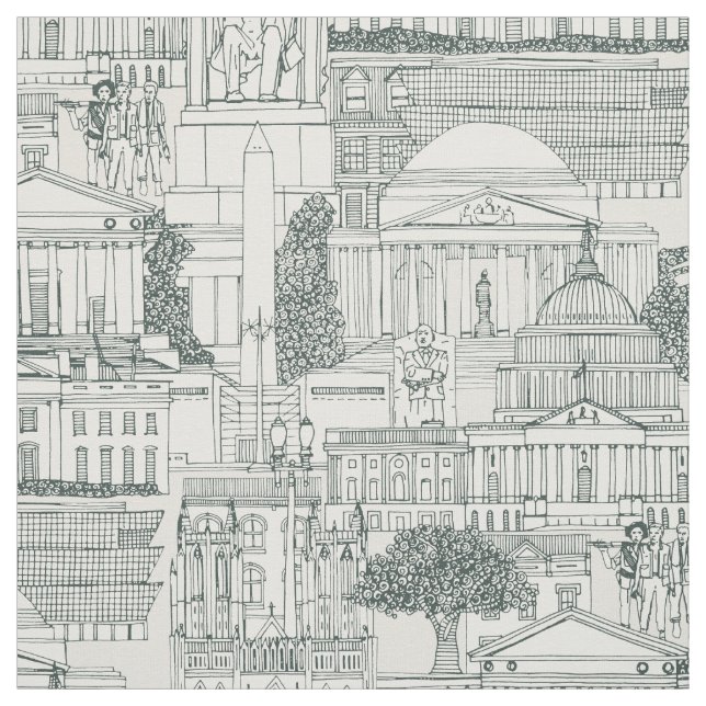 Tecido Washington DC toile bálsamo forte branco (Modelo)