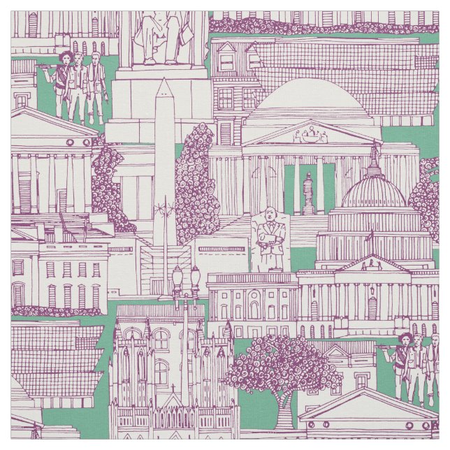 Tecido Washington DC toile roxo hortelã (Modelo)
