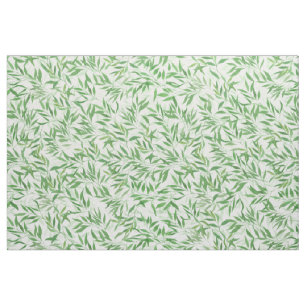 Tecido Watercolor Bamboo Leaf Branch Vines Forest